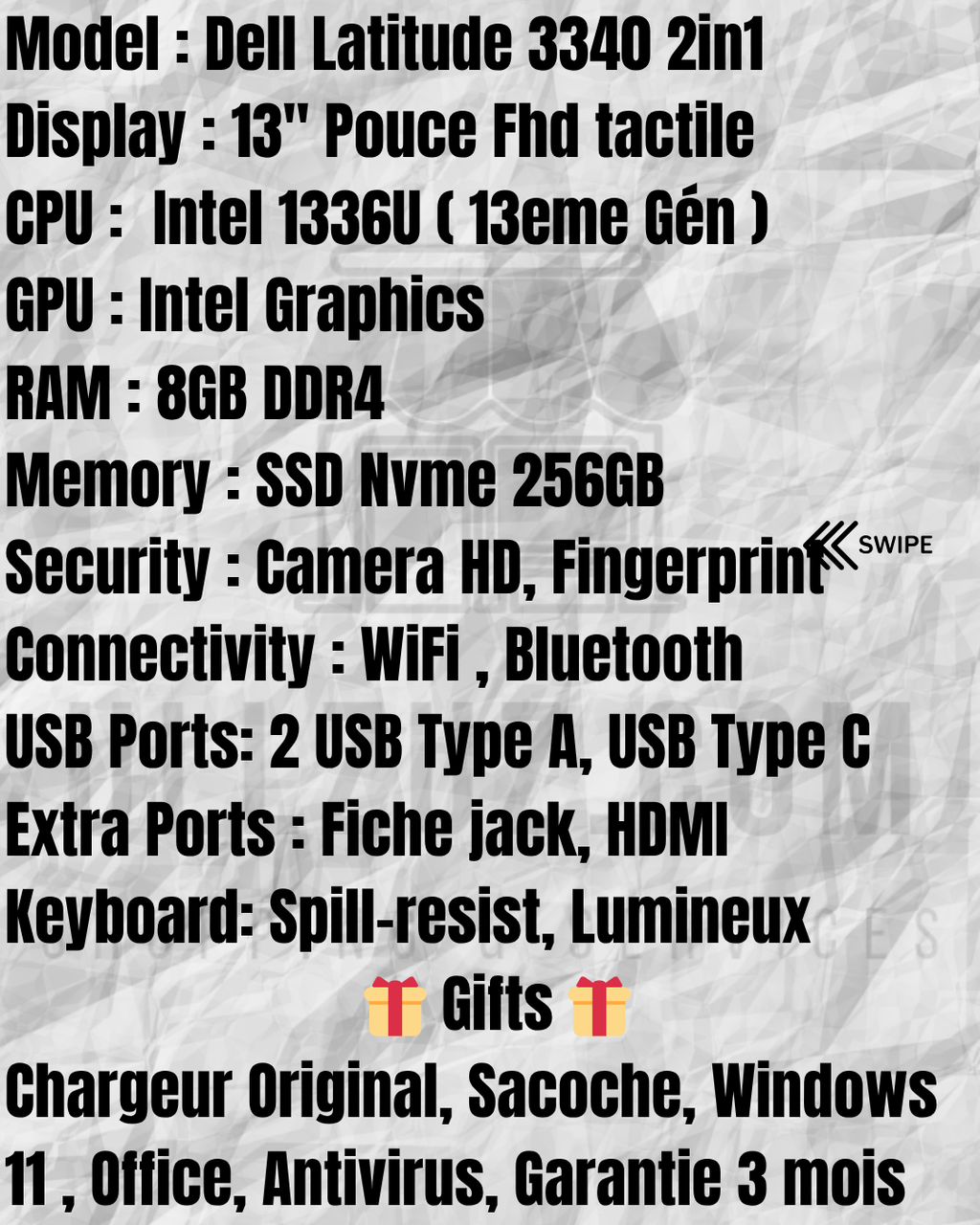 Ordinateur portable Dell Latitude 3340 2 en 1