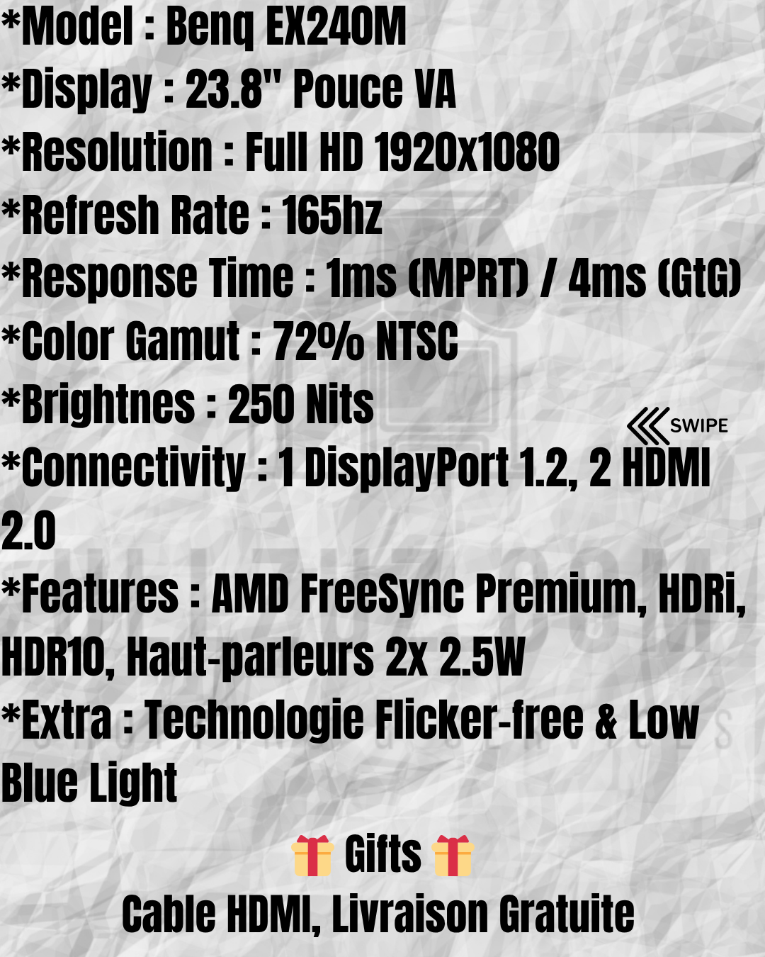 Moniteur BenQ EX240M 23,8" FHD VA