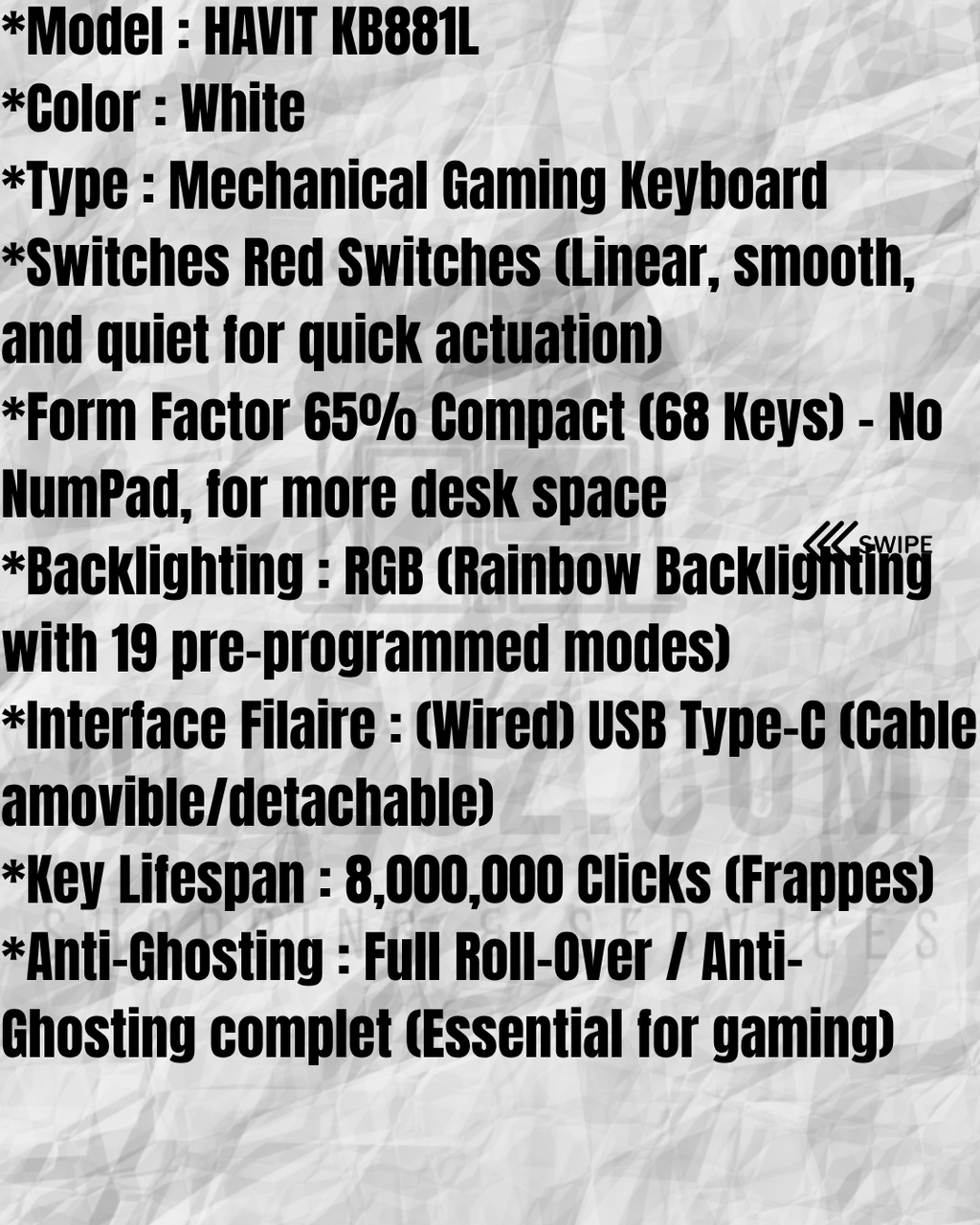 Keyboard HAVIT KB881L